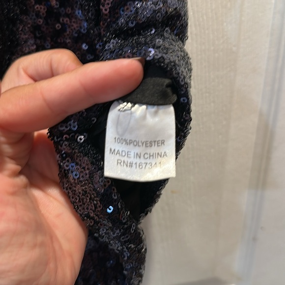 Hello Molly Wanna Know How You Feel Sequin Cut-Out Mini Dress XS Navy Blue - Picture 10 of 12